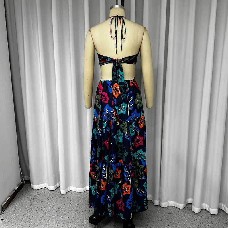 Floral A-Line Long Dress Display back