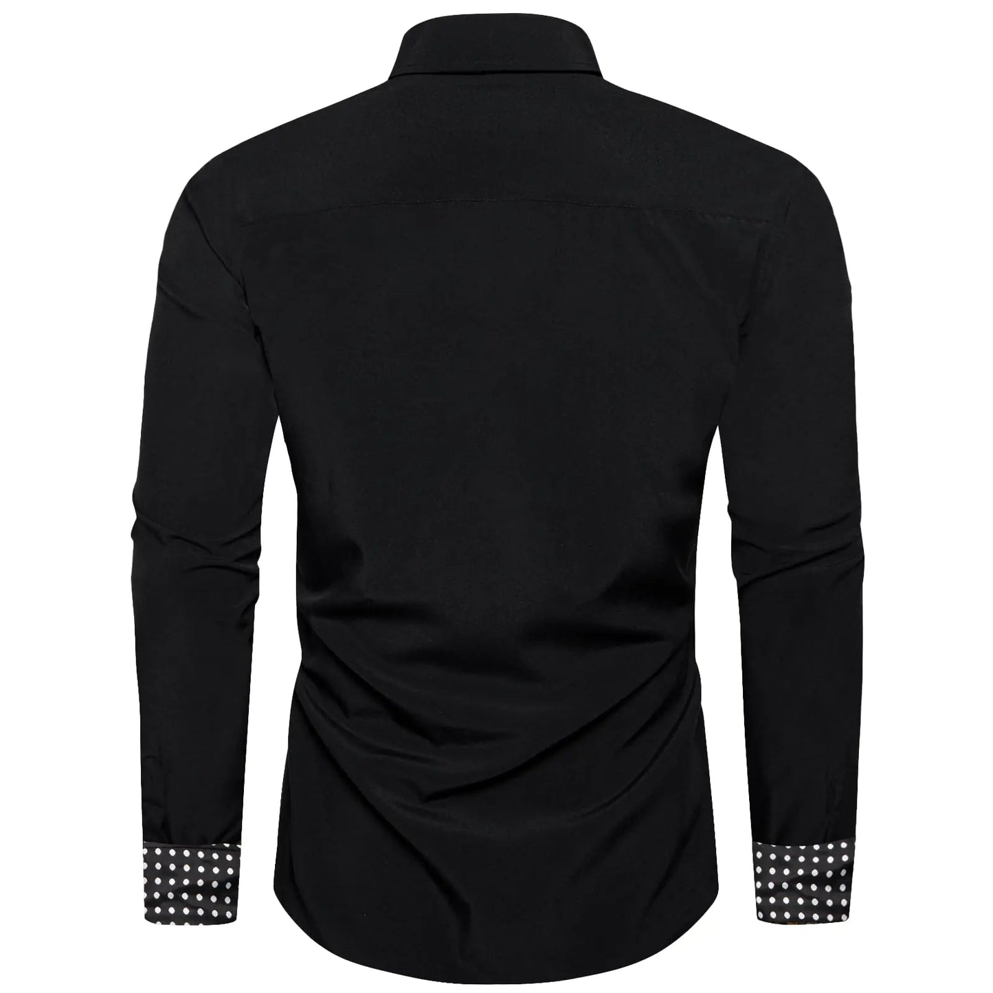 DiBanGu Men's Dress Shirt Long Sleeve Casual Button Down Shirts Regular Fit Inner Contrast Shirt for Business Party X-Large Black/White Polka Dot