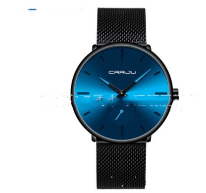 Simple ultra-thin watch with round mesh belt