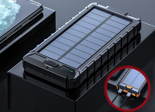 Solar Fast Charging Power Bank Portable 20000mAh Charger Waterproof