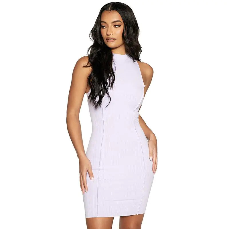 Ribbed Sleeveless Bodycon Summer Dress