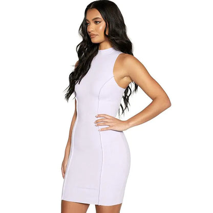 Ribbed Sleeveless Bodycon Summer Dress