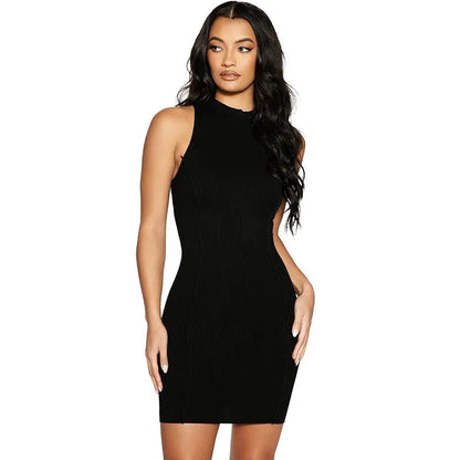 Ribbed Sleeveless Bodycon Summer Dress