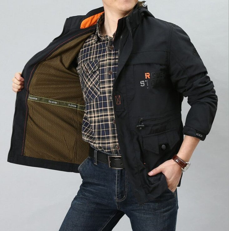 Cross-Border Men's Outdoor Hooded Jacket