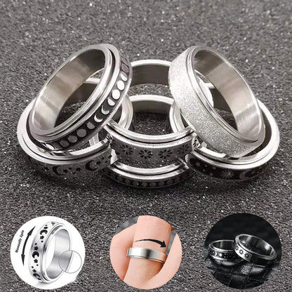 Stainless Steel Rotatable Spinner Relieve Anxiety Rings