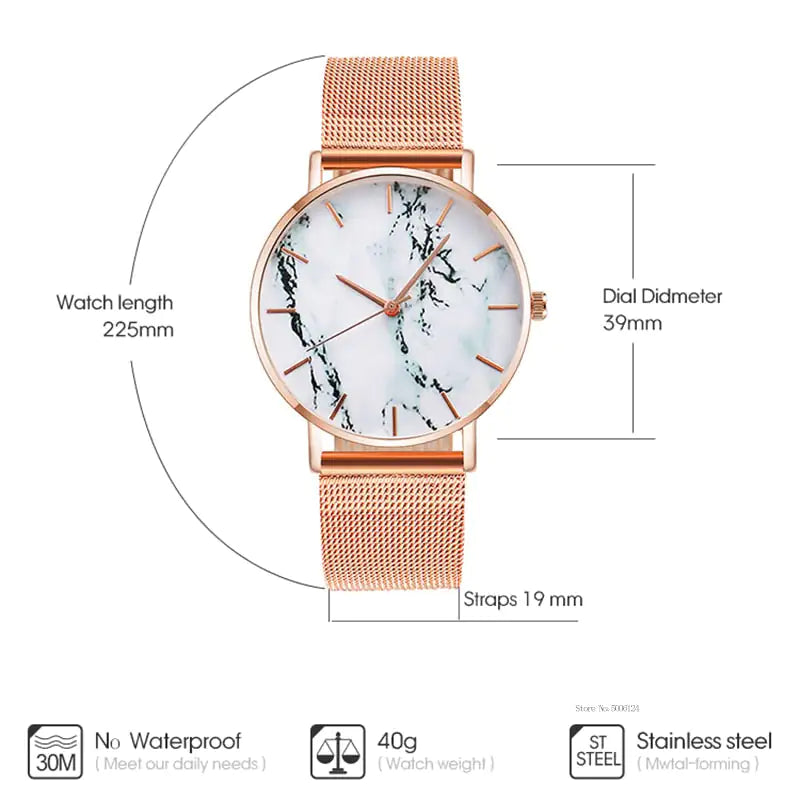 Stylish Rose Gold Band Watch