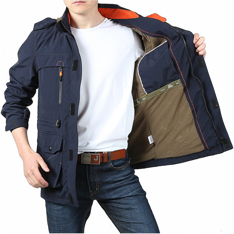 Cross-Border Men's Outdoor Hooded Jacket