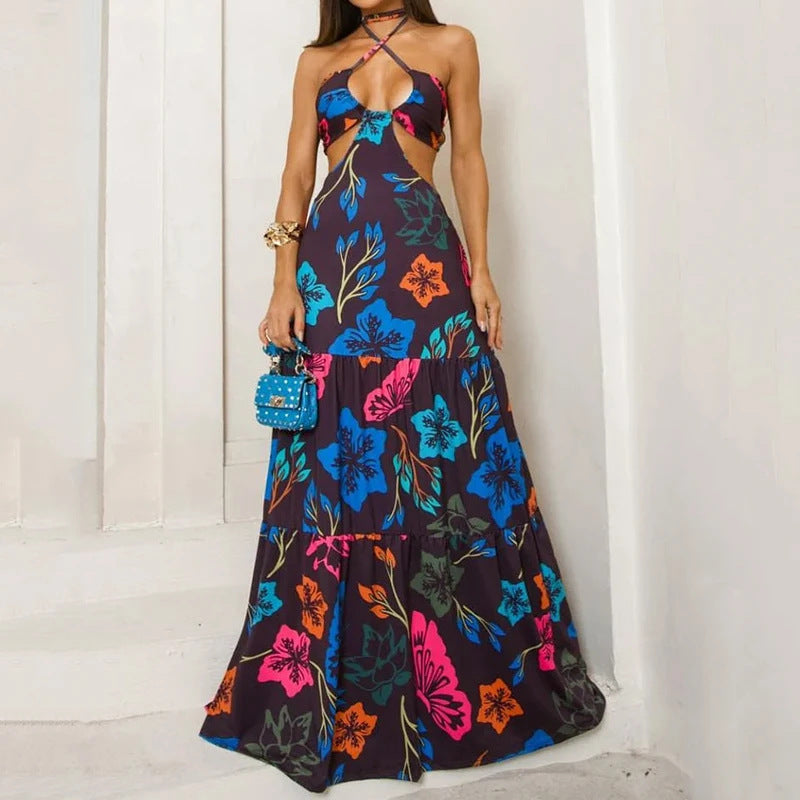 Floral A-Line Long Dress front 2