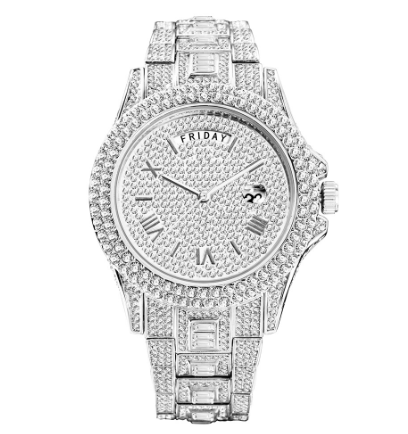 Fully Iced Crystal Watch