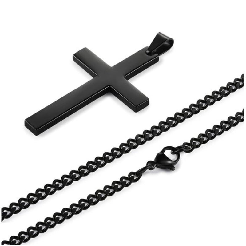 Cross Necklace black front